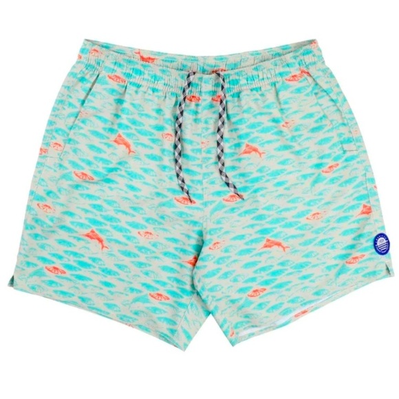 AFTCO Men's Boatbar Swim Trunks Size S Grey Teal Orange Beach Swim Boat Spring - Picture 12 of 12